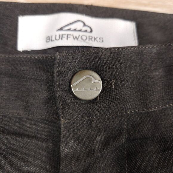 Bluffworks Chino Pants Mens 34x32(31) Gray Original Regular Fit Travel Work - Picture 3 of 16